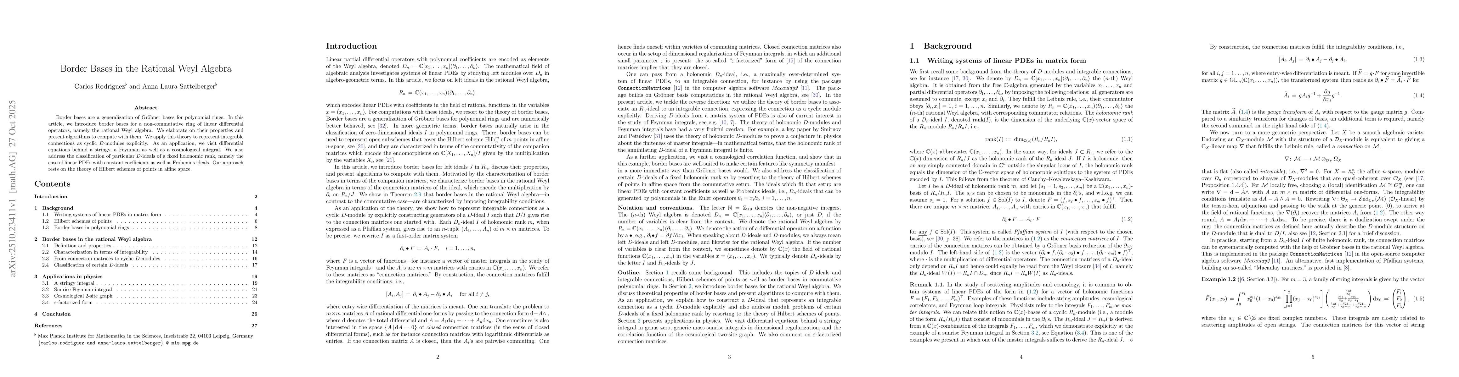 Thumbnail for Border Bases in the Rational Weyl Algebra