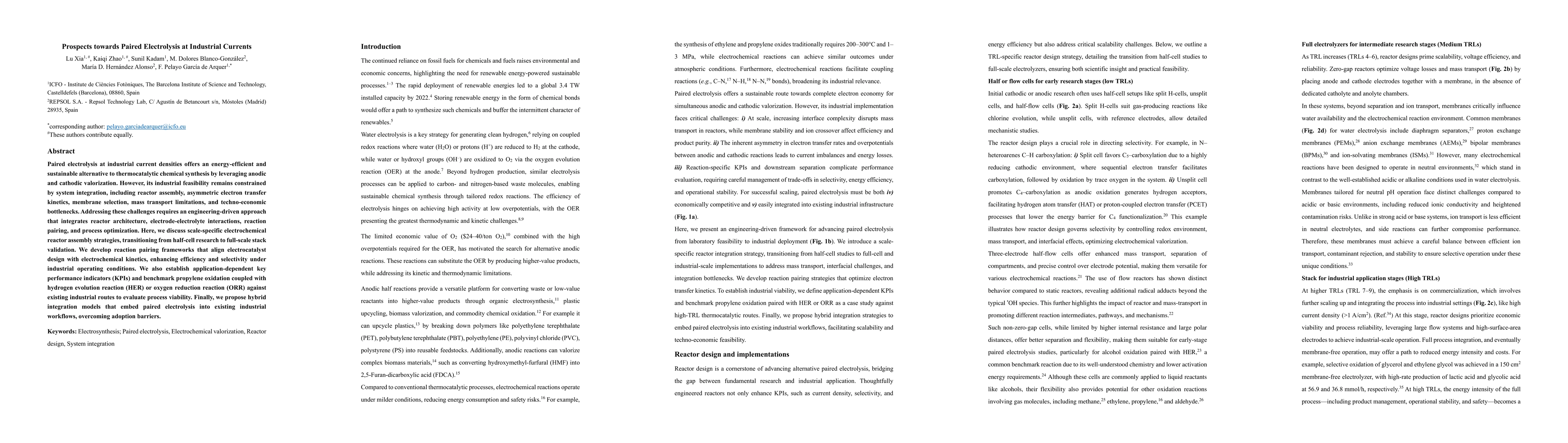 Thumbnail for Prospects towards Paired Electrolysis at Industrial Currents