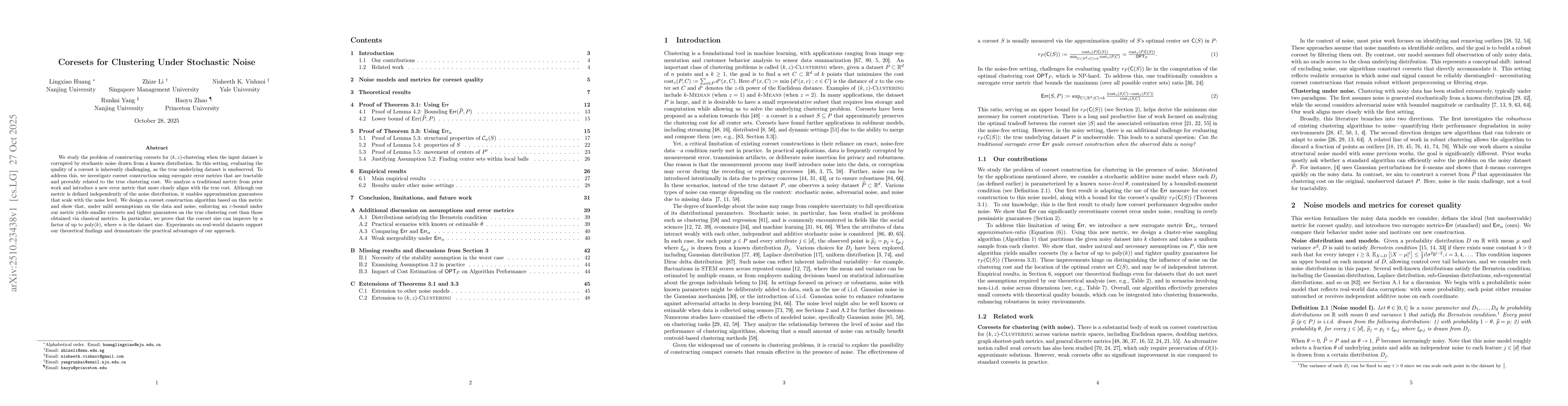 Thumbnail for Coresets for Clustering Under Stochastic Noise