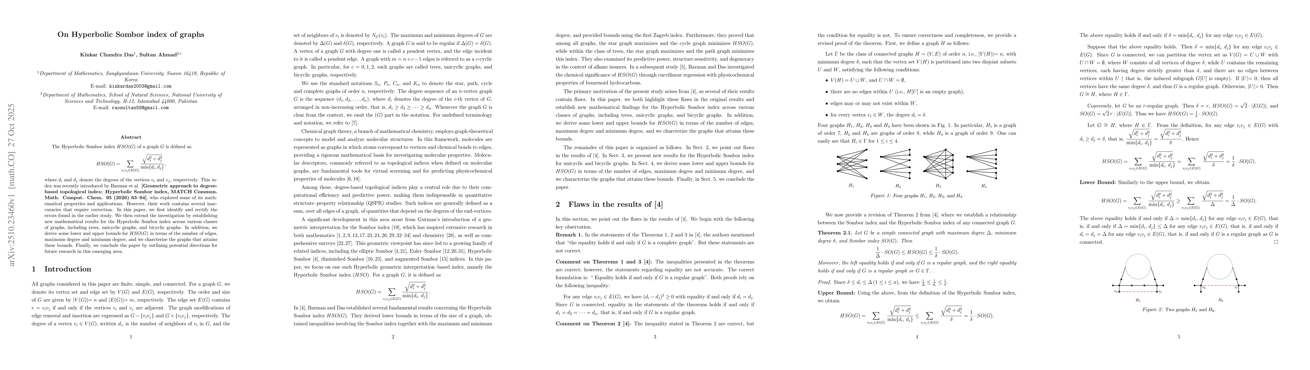 Thumbnail for On Hyperbolic Sombor index of graphs