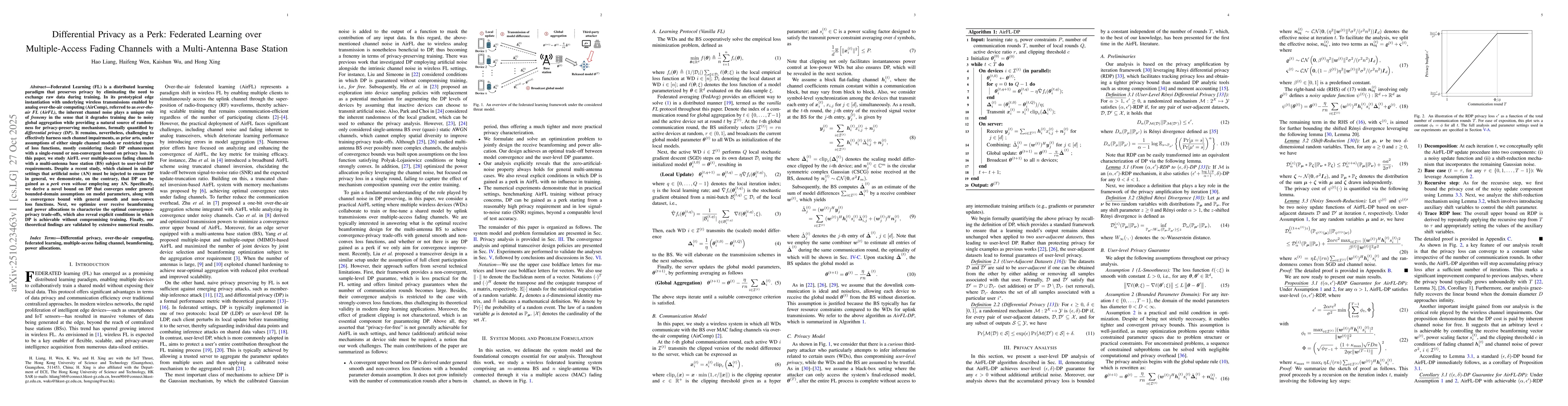Thumbnail for Differential Privacy as a Perk: Federated Learning over Multiple-Access
  Fading Channels with a Multi-Antenna Base Station