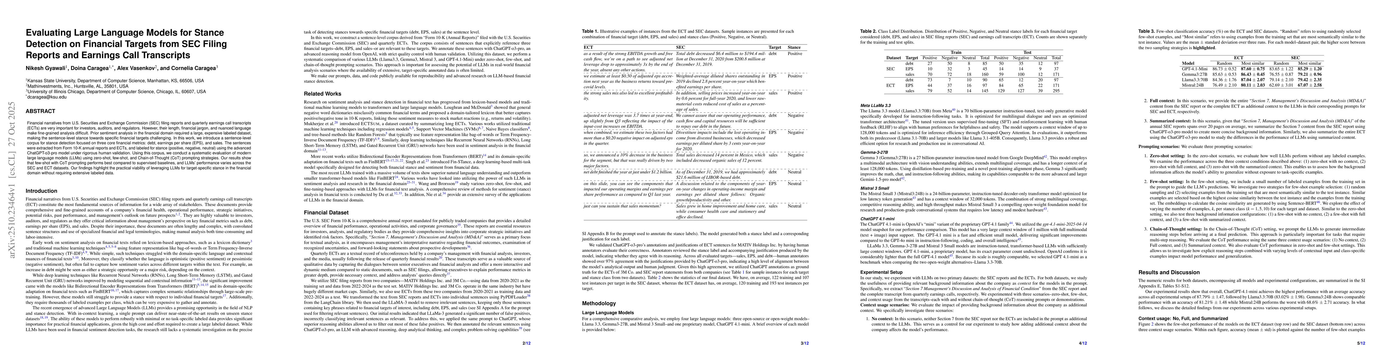 Thumbnail for Evaluating Large Language Models for Stance Detection on Financial
  Targets from SEC Filing Reports and Earnings Call Transcripts