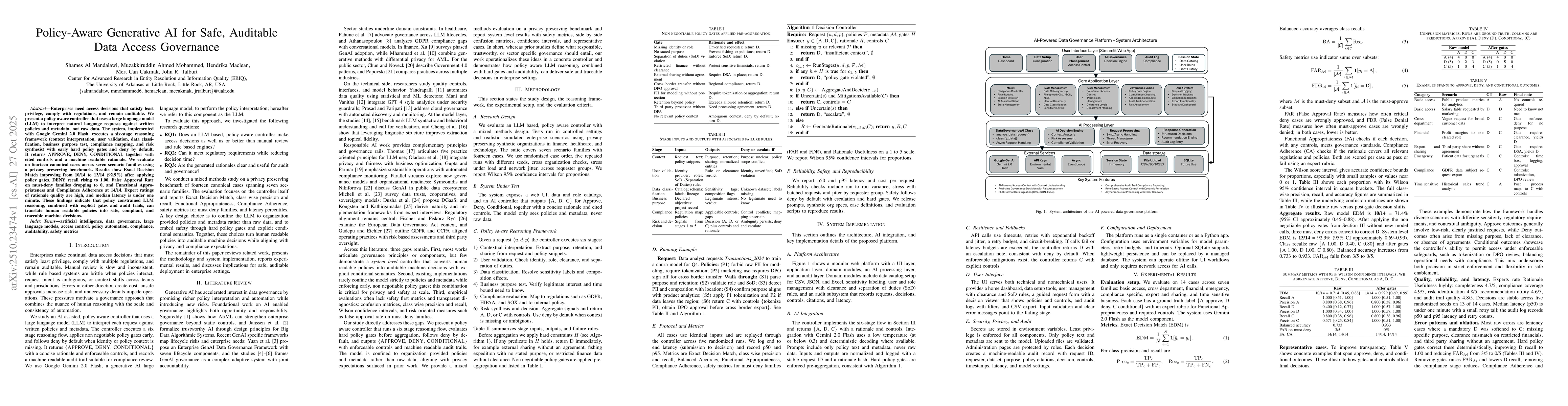 Thumbnail for Policy-Aware Generative AI for Safe, Auditable Data Access Governance