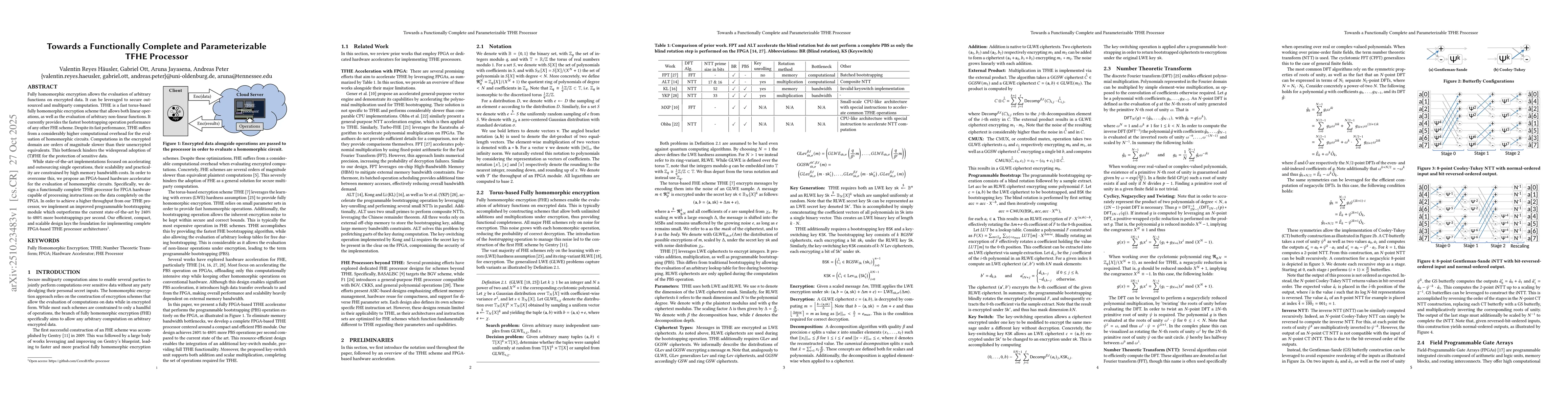 Thumbnail for Towards a Functionally Complete and Parameterizable TFHE Processor