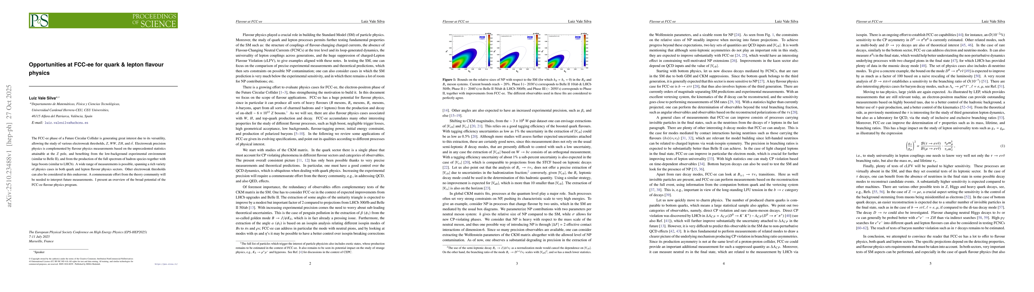 Thumbnail for Opportunities at FCC-ee for quark & lepton flavour physics
