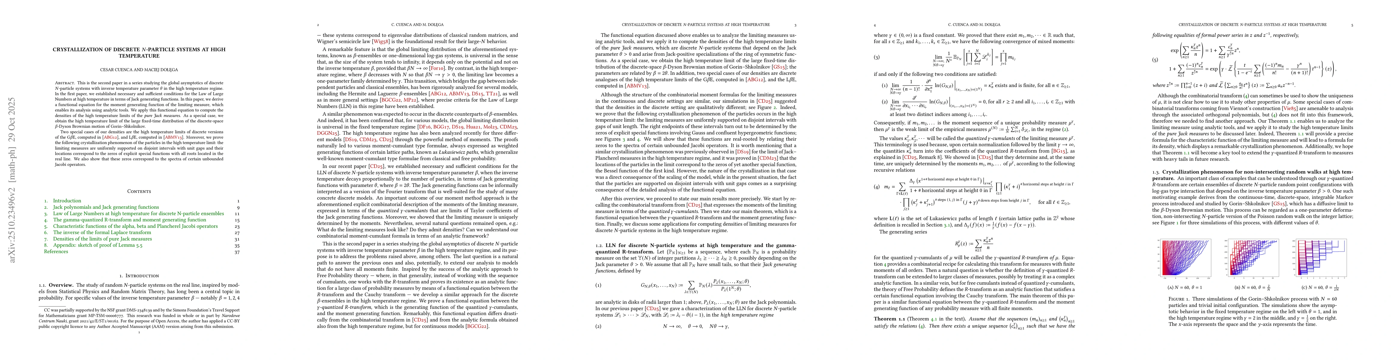Thumbnail for Crystallization of discrete $N$-particle systems at high temperature