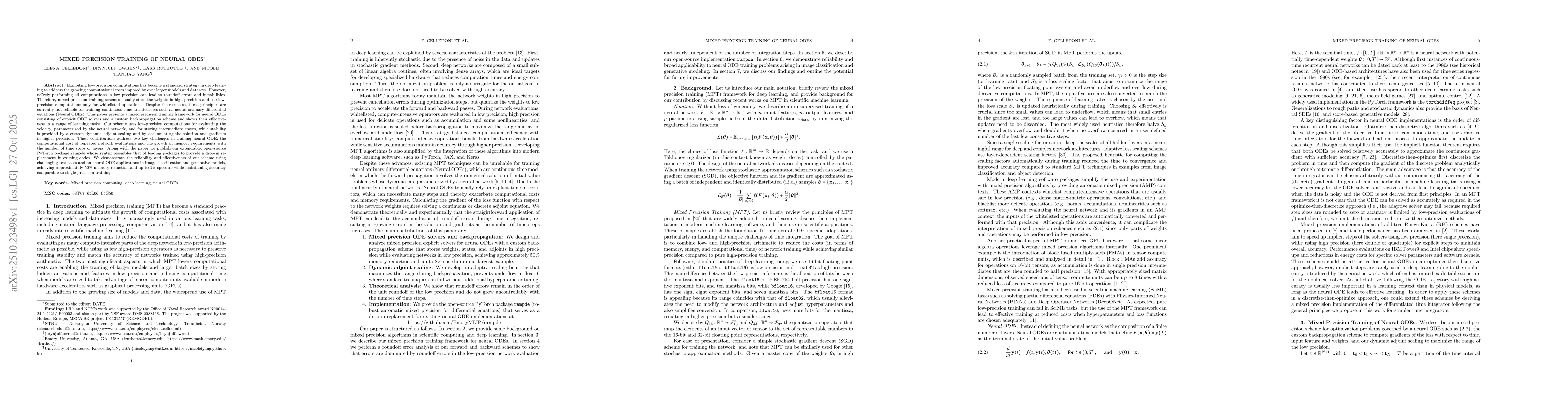 Thumbnail for Mixed Precision Training of Neural ODEs