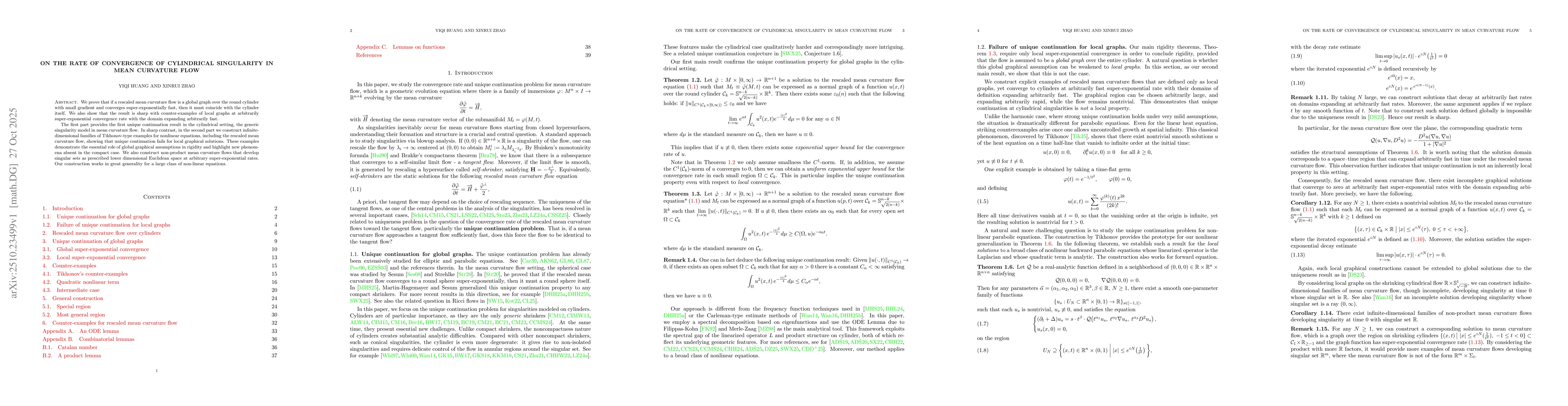 Thumbnail for On the rate of convergence of cylindrical singularity in mean curvature
  flow