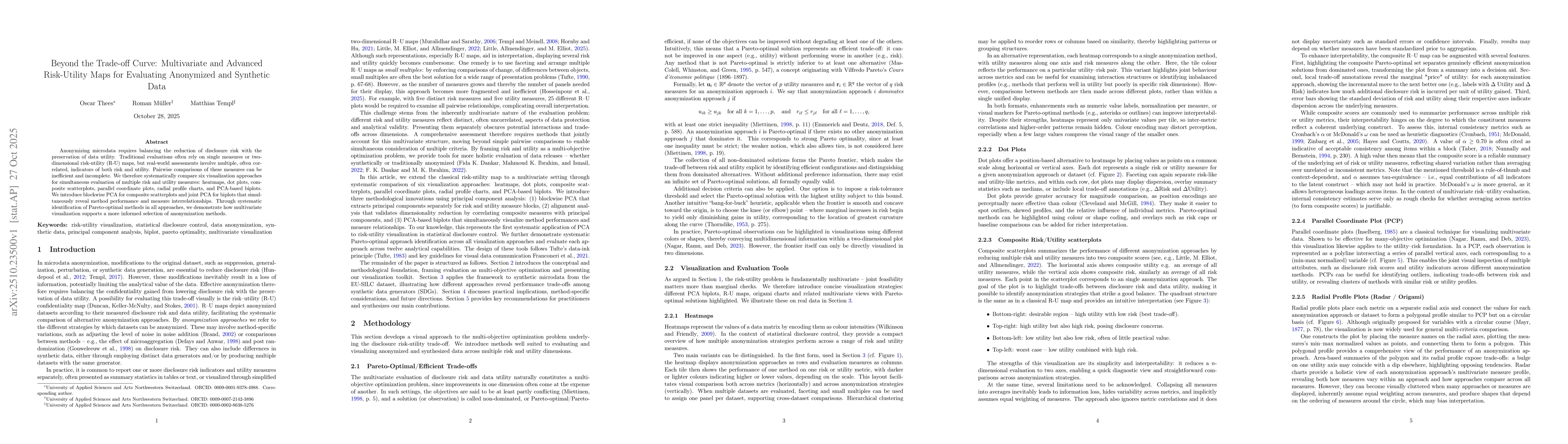 Thumbnail for Beyond the Trade-off Curve: Multivariate and Advanced Risk-Utility Maps
  for Evaluating Anonymized and Synthetic Data