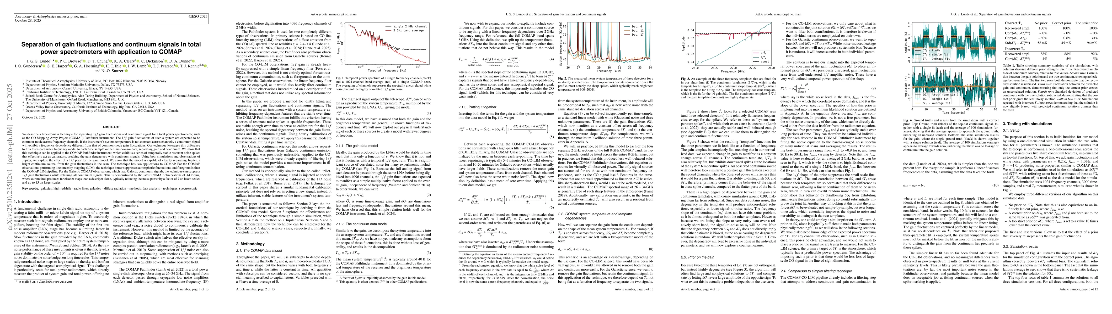 Thumbnail for Separation of gain fluctuations and continuum signals in total power
  spectrometers with application to COMAP