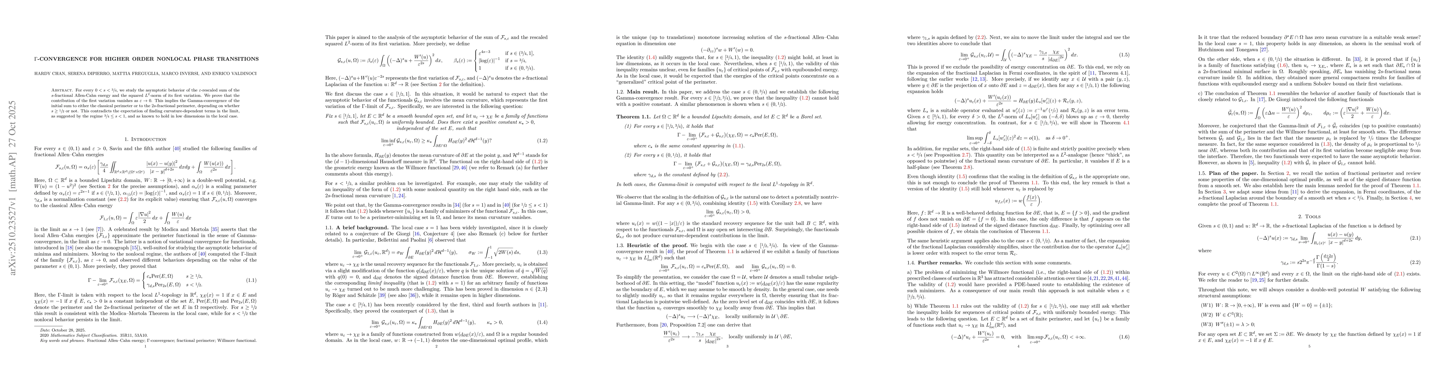 Thumbnail for $Γ$-convergence for higher order nonlocal phase transitions