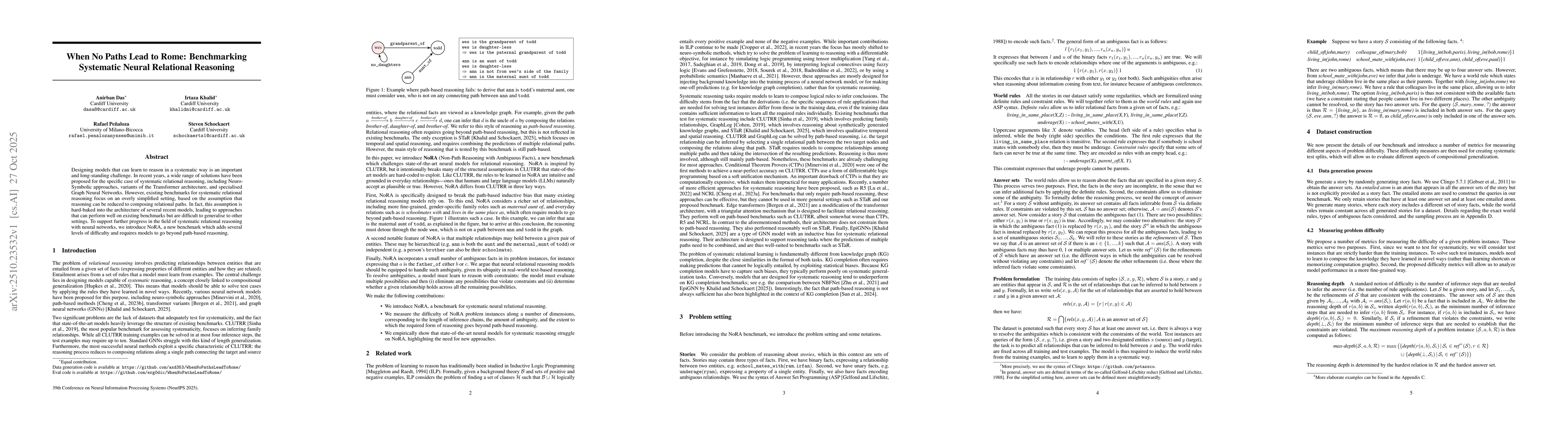 Thumbnail for When No Paths Lead to Rome: Benchmarking Systematic Neural Relational
  Reasoning