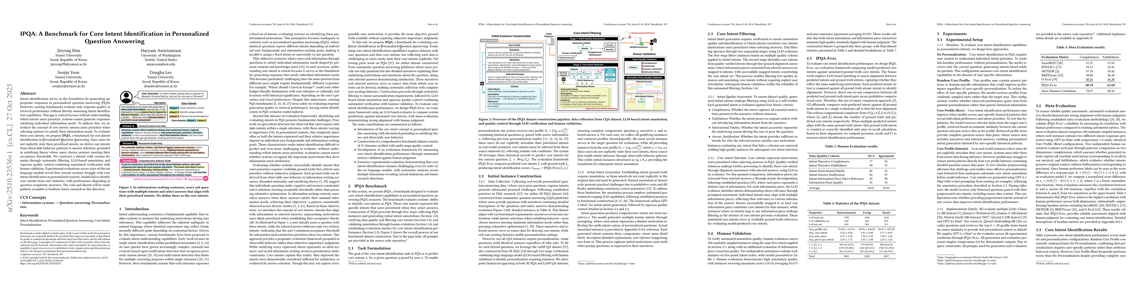 Thumbnail for IPQA: A Benchmark for Core Intent Identification in Personalized
  Question Answering