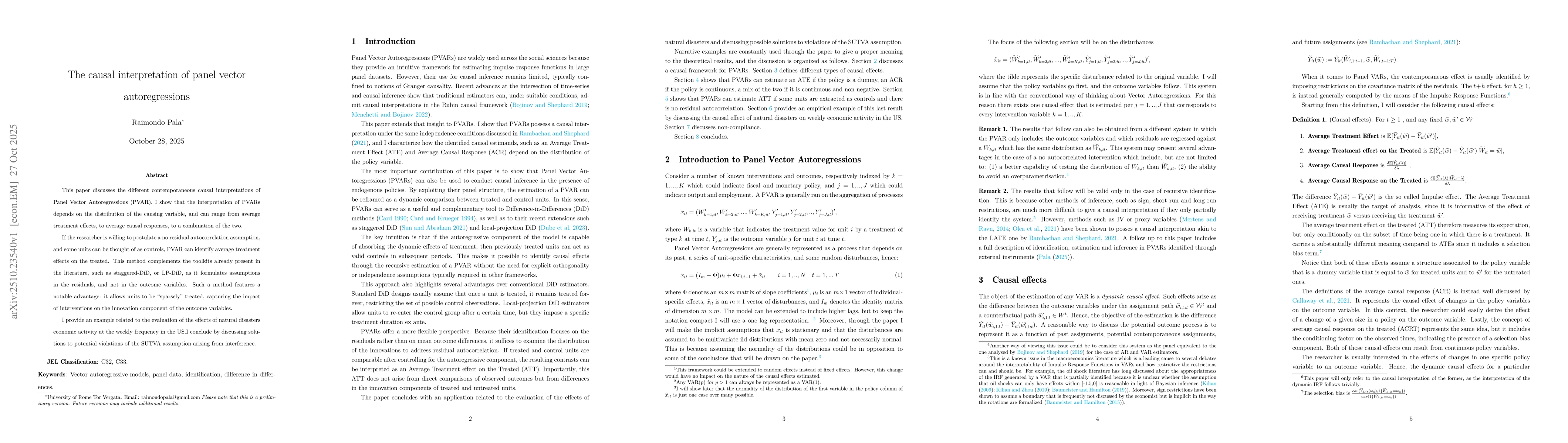 Thumbnail for The causal interpretation of panel vector autoregressions