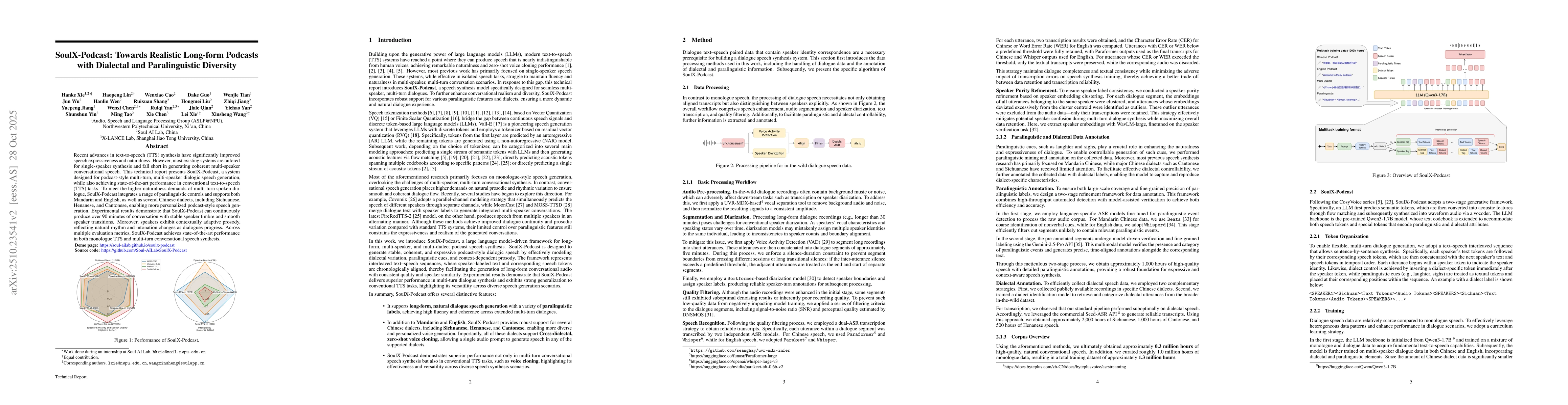 Thumbnail for SoulX-Podcast: Towards Realistic Long-form Podcasts with Dialectal and
  Paralinguistic Diversity