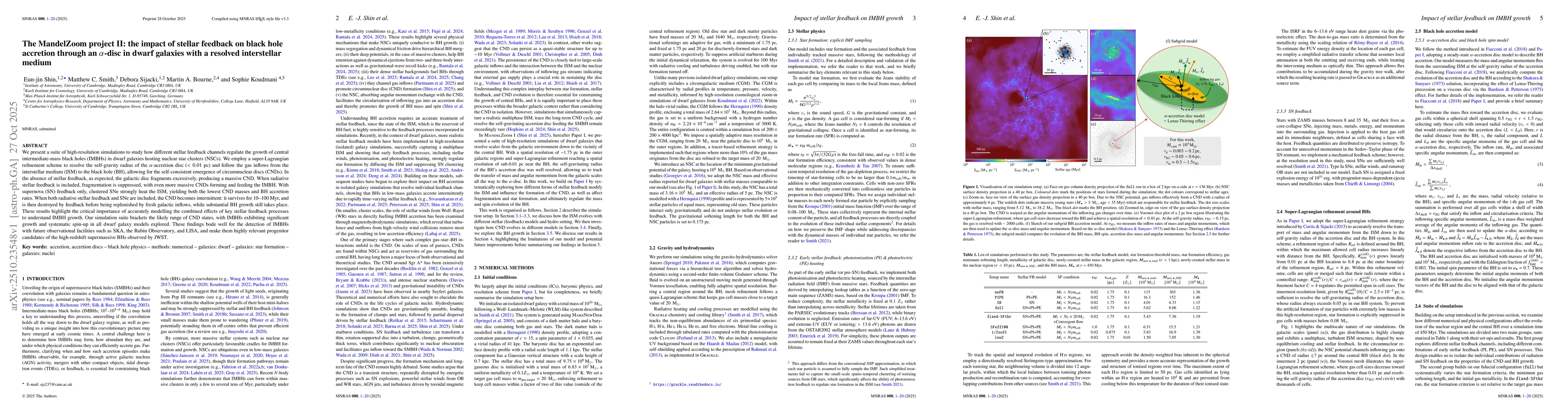 Thumbnail for The MandelZoom project II: the impact of stellar feedback on black hole
  accretion through an $α$-disc in dwarf galaxies with a resolved
  interstellar medium