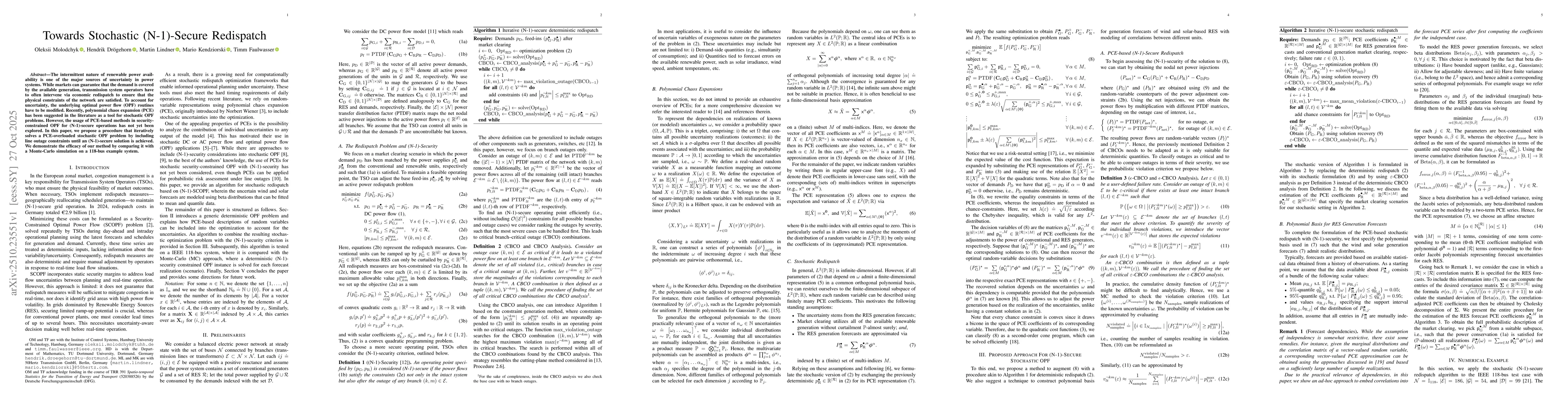 Thumbnail for Towards Stochastic (N-1)-Secure Redispatch