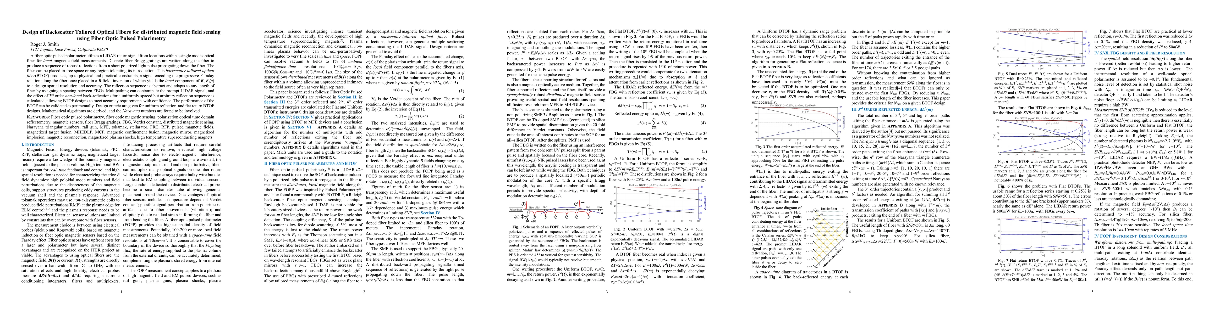 Thumbnail for Design of Backscatter Tailored Optical Fibers for distributed magnetic
  field sensing using Fiber Optic Pulsed Polarimetry