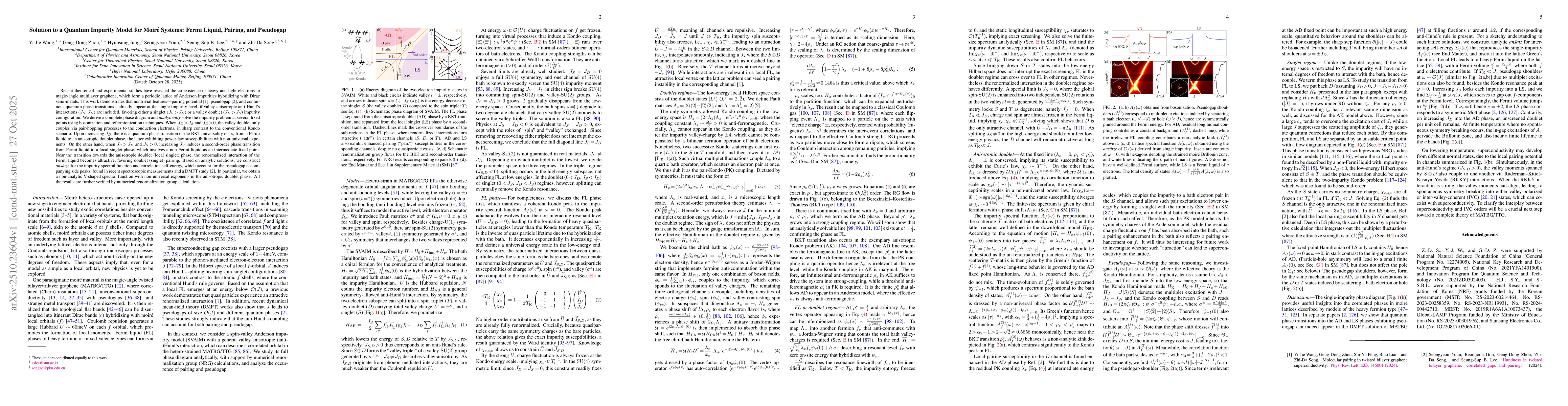 Thumbnail for Solution to a Quantum Impurity Model for Moiré Systems: Fermi Liquid,
  Pairing, and Pseudogap
