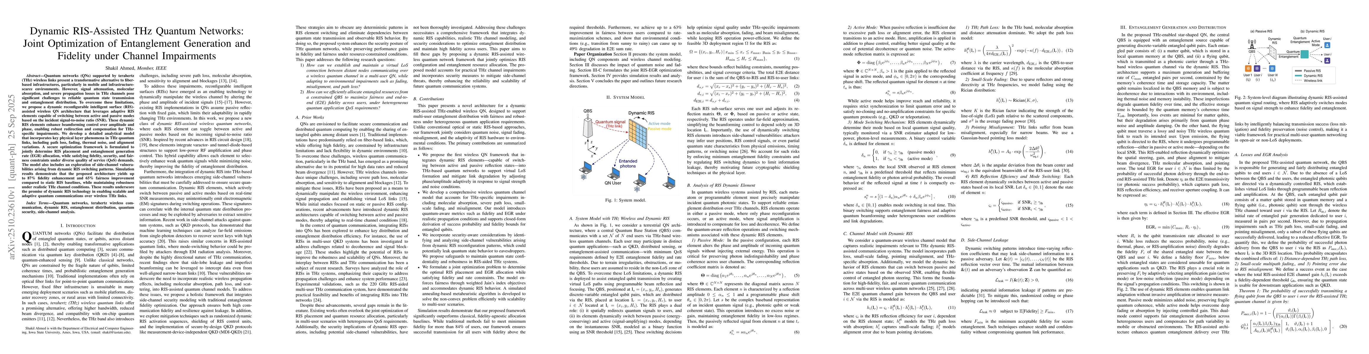Thumbnail for Dynamic RIS-Assisted THz Quantum Networks: Joint Optimization of
  Entanglement Generation and Fidelity under Channel Impairments