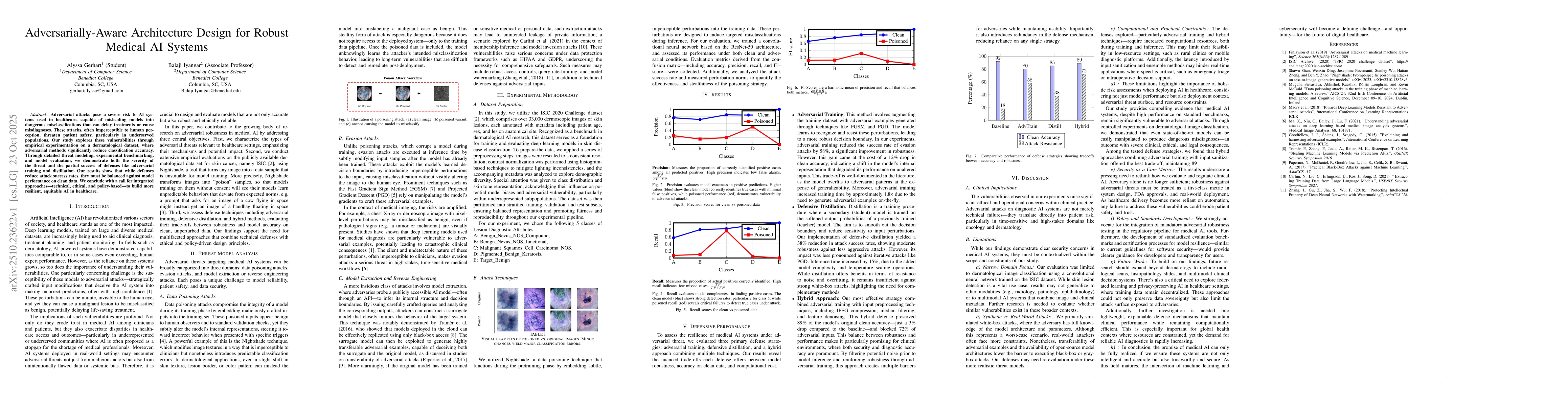 Thumbnail for Adversarially-Aware Architecture Design for Robust Medical AI Systems