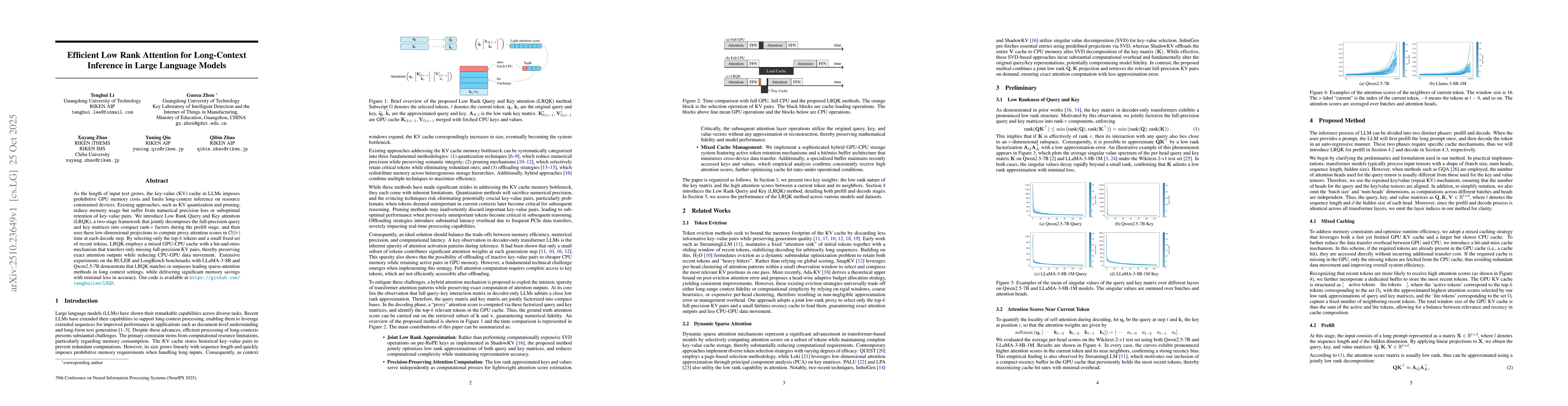 Thumbnail for Efficient Low Rank Attention for Long-Context Inference in Large
  Language Models