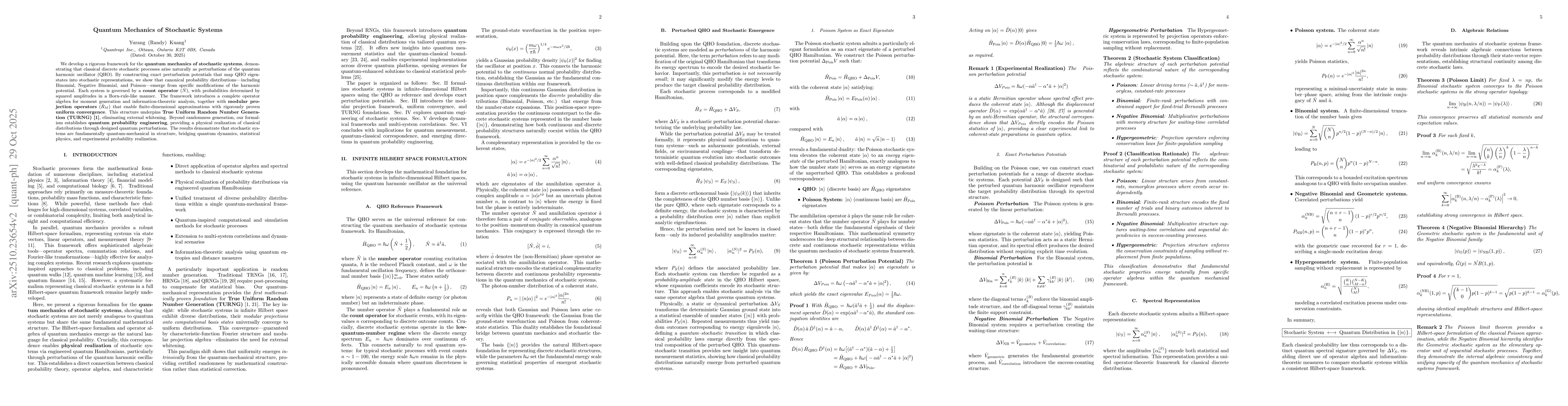 Thumbnail for Quantum Mechanics of Stochastic Systems