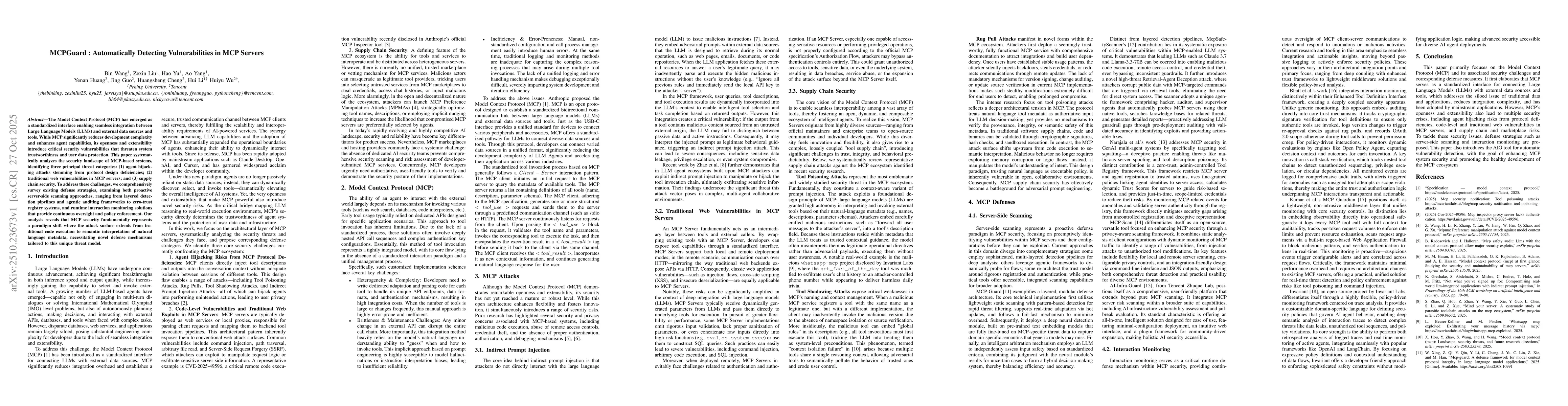 Thumbnail for MCPGuard : Automatically Detecting Vulnerabilities in MCP Servers