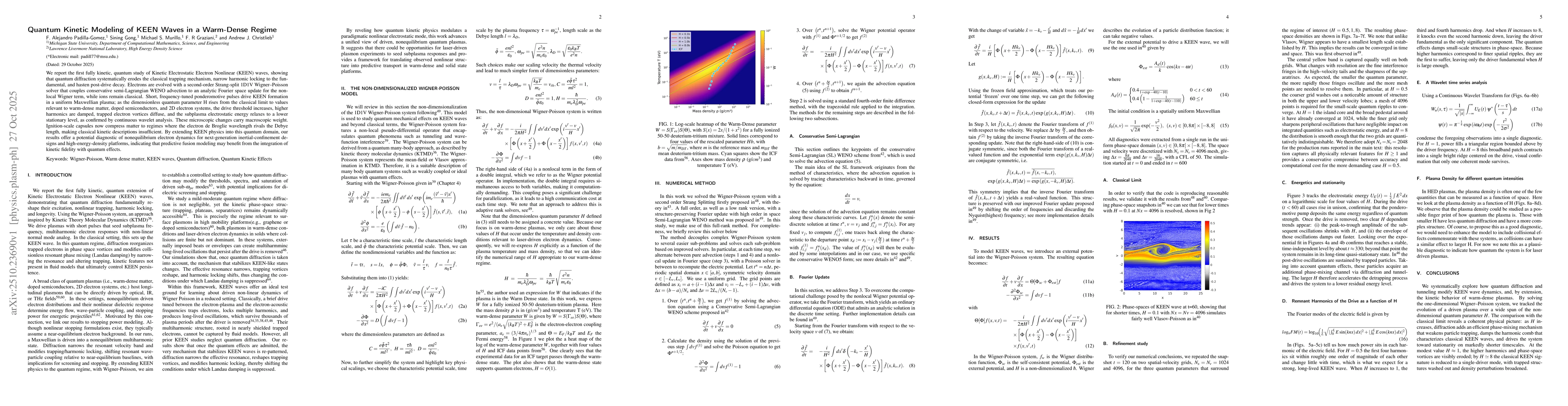 Thumbnail for Quantum Kinetic Modeling of KEEN waves in a Warm-Dense Regime