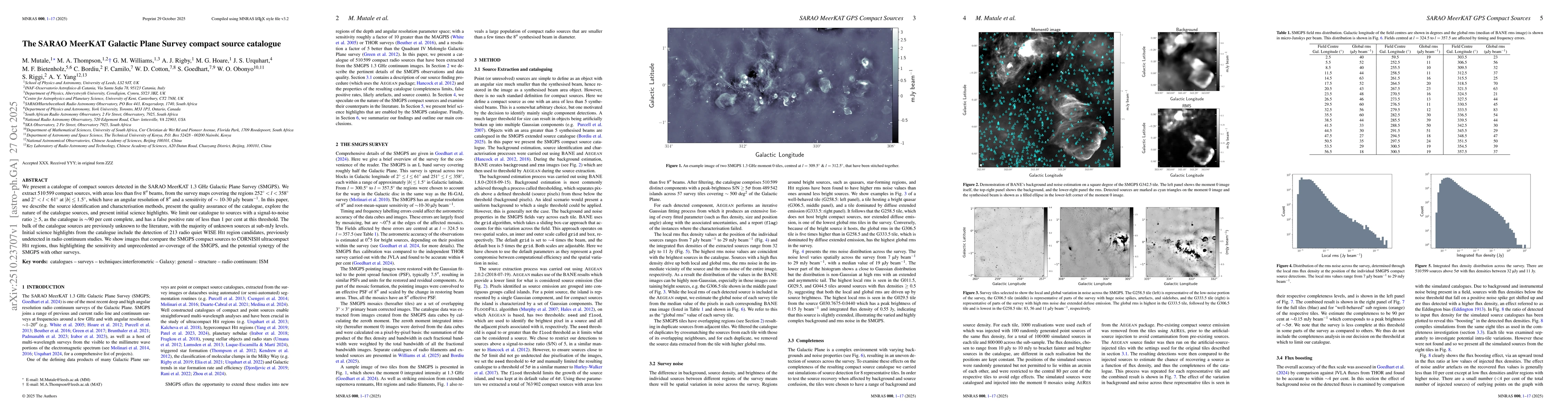 Thumbnail for The SARAO MeerKAT Galactic Plane Survey compact source catalogue