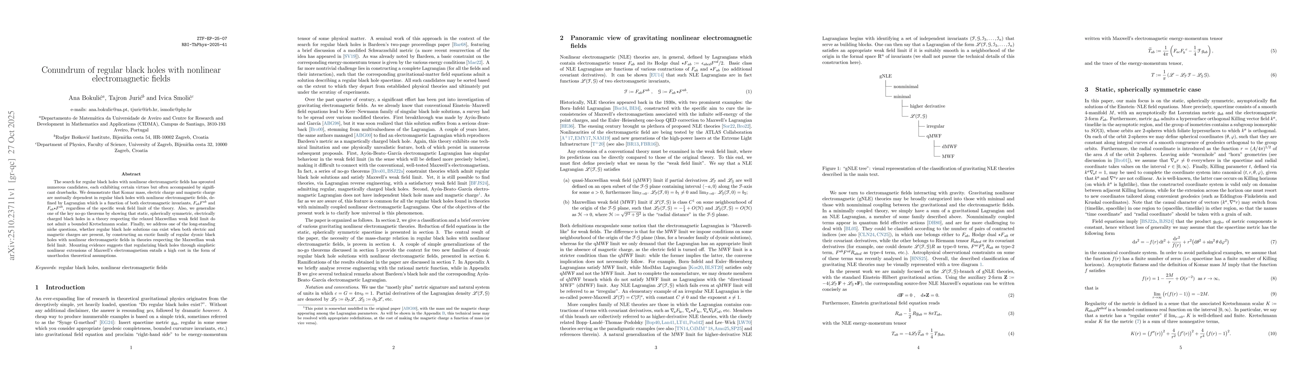 Thumbnail for Conundrum of regular black holes with nonlinear electromagnetic fields