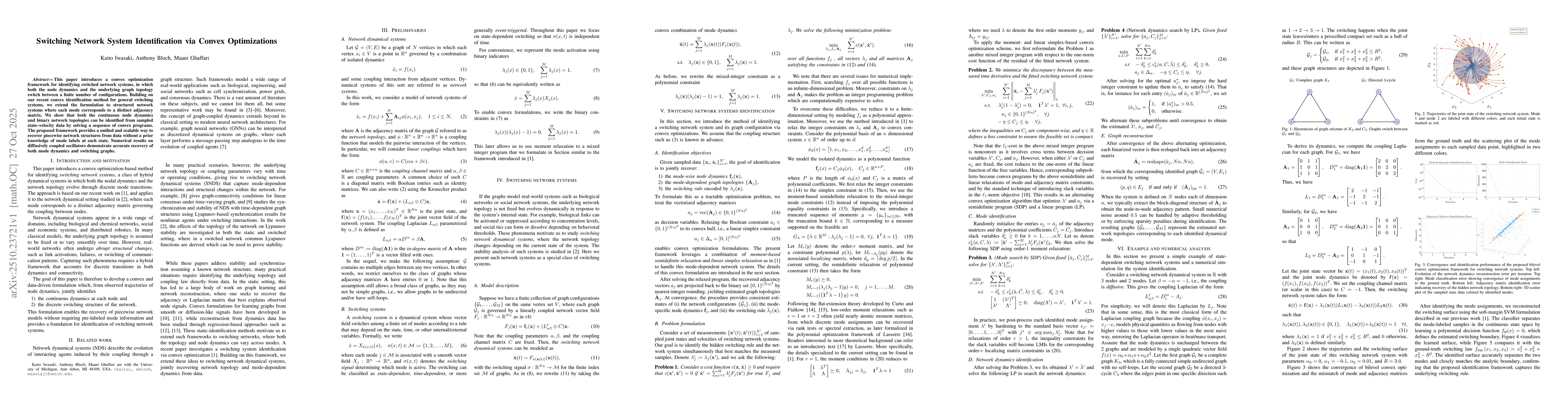 Thumbnail for Switching Network System Identification via Convex Optimizations