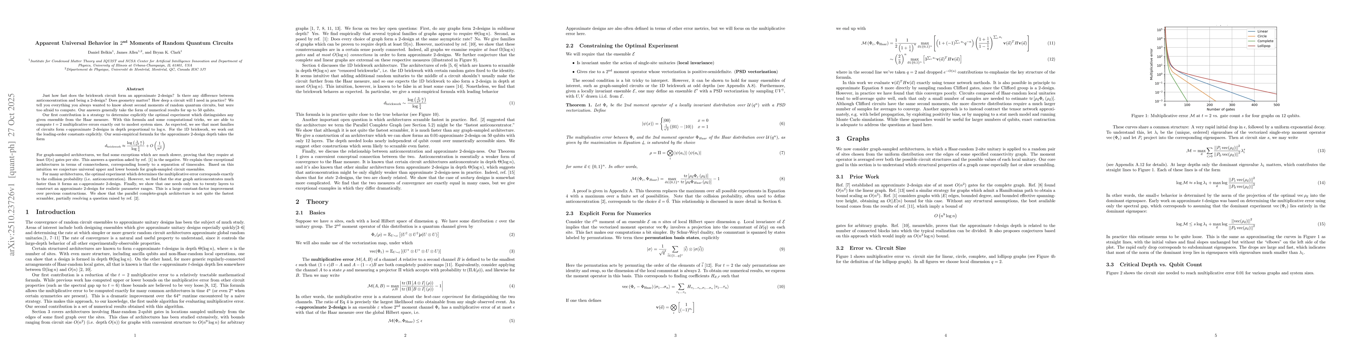 Thumbnail for Apparent Universal Behavior in Second Moments of Random Quantum Circuits
