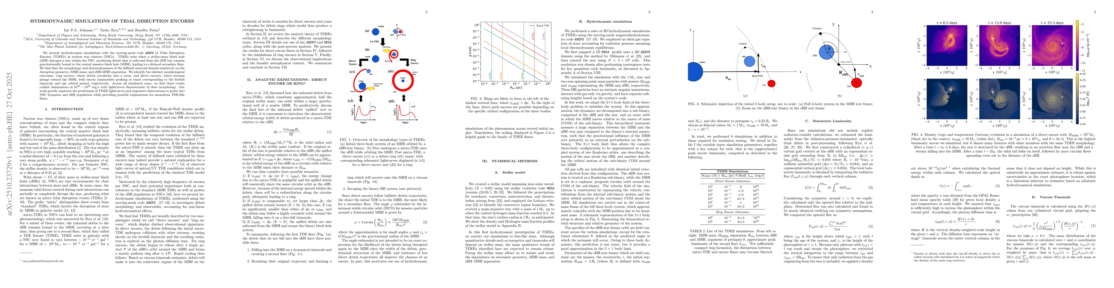 Thumbnail for Hydrodynamic Simulations of Tidal Disruption Encores