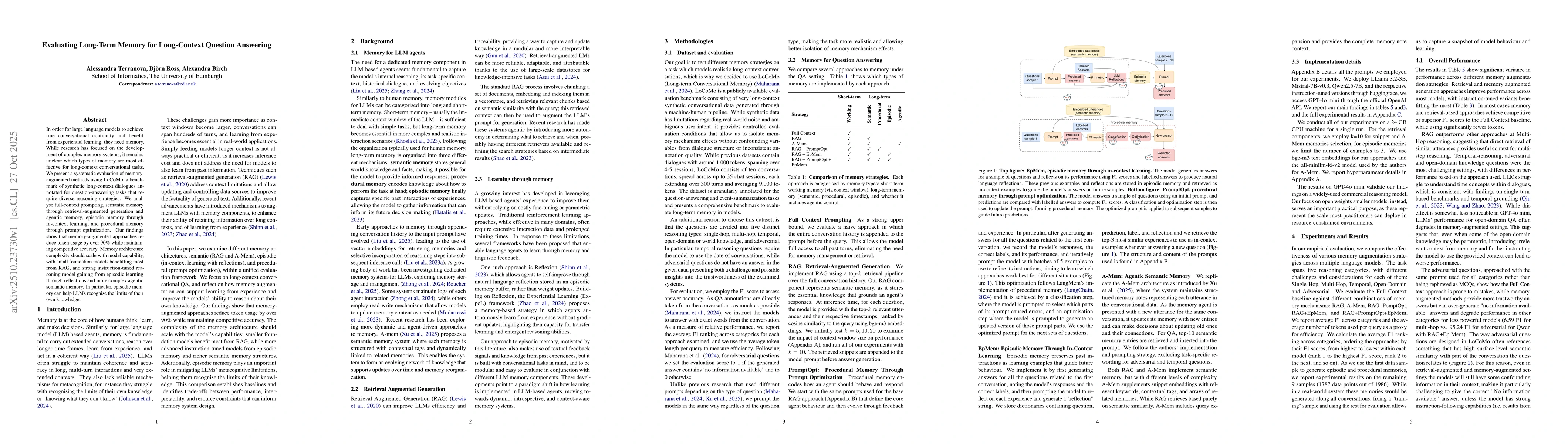 Thumbnail for Evaluating Long-Term Memory for Long-Context Question Answering