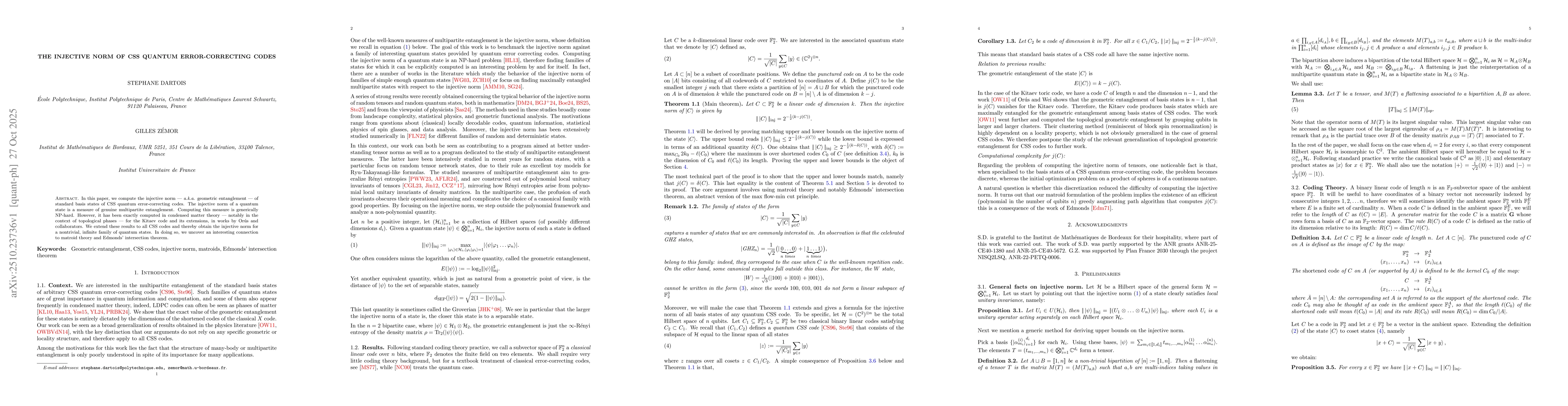 Thumbnail for The injective norm of CSS quantum error-correcting codes