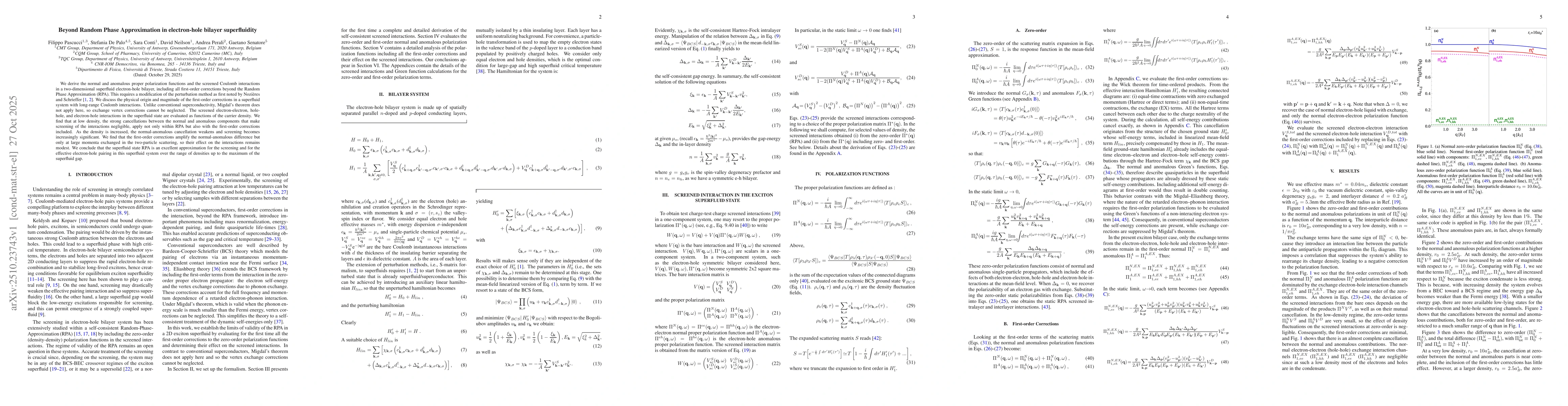 Thumbnail for Beyond Random Phase Approximation in electron-hole bilayer superfluidity
