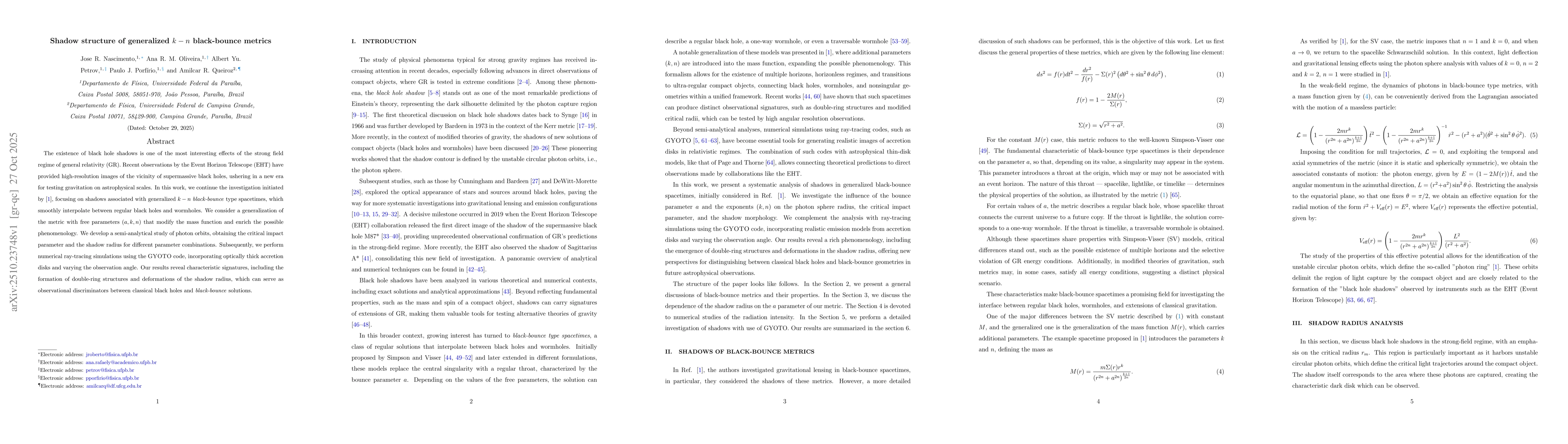 Thumbnail for Shadow structure of generalized $k-n$ black-bounce metrics