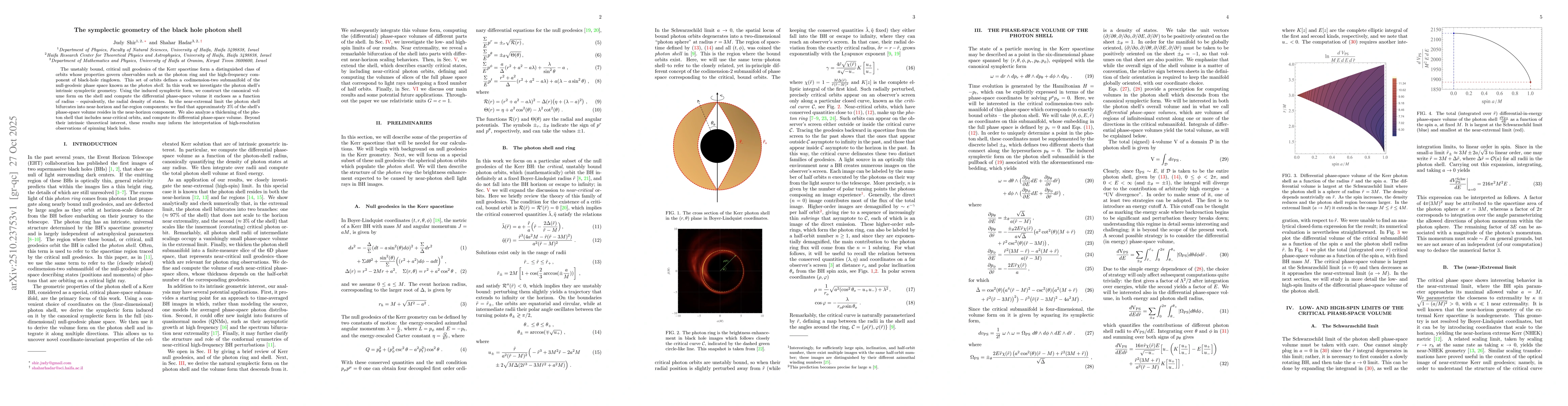 Thumbnail for The symplectic geometry of the black hole photon shell