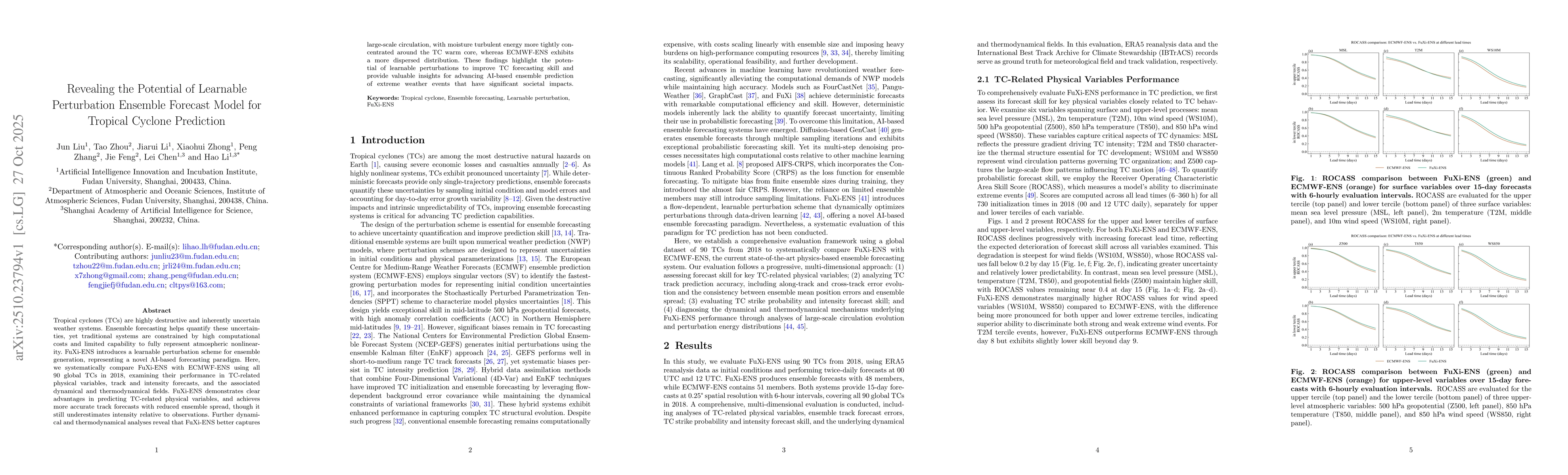 Thumbnail for Revealing the Potential of Learnable Perturbation Ensemble Forecast
  Model for Tropical Cyclone Prediction