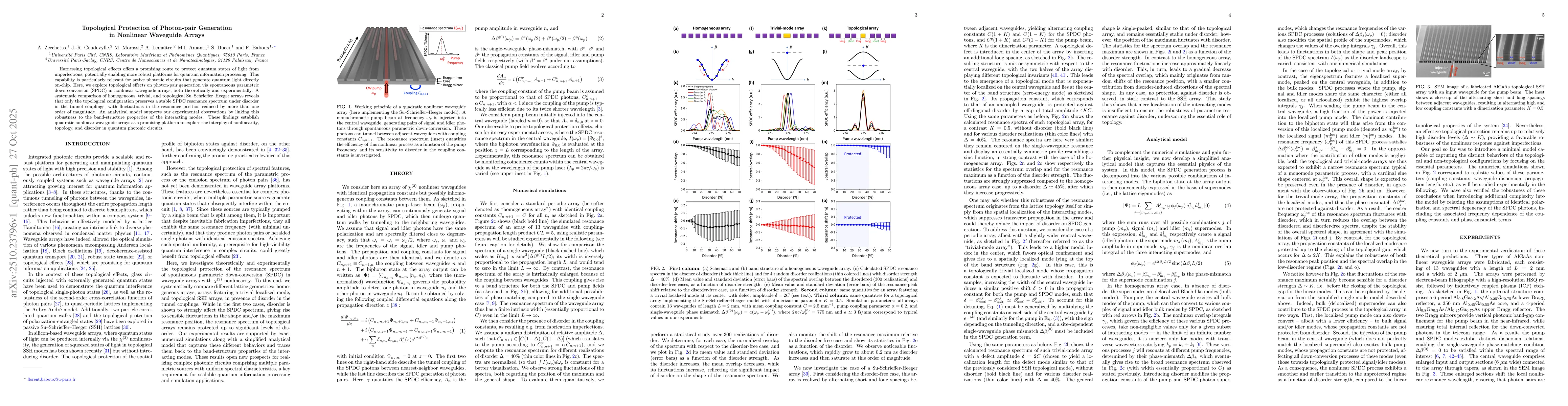 Thumbnail for Topological protection of photon-pair generation in nonlinear waveguide
  arrays
