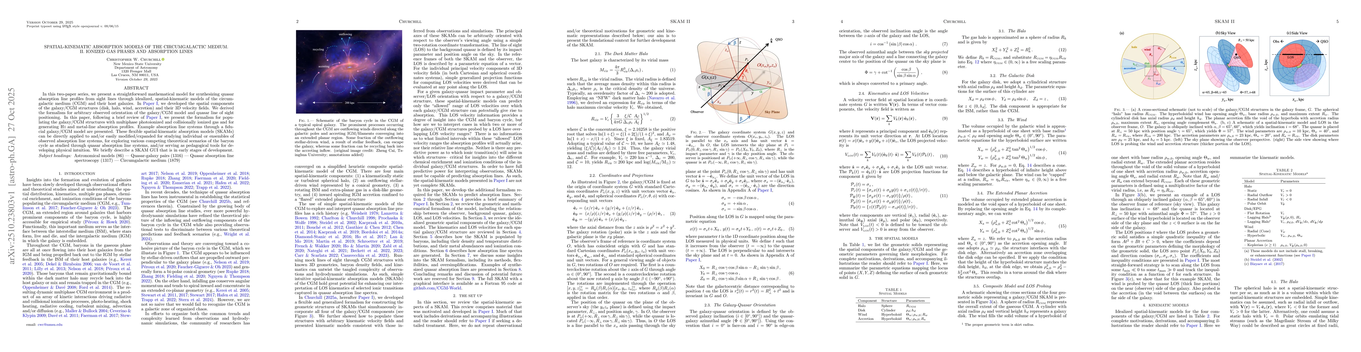 Thumbnail for Spatial-Kinematic Absorption Models of the Circumgalactic Medium. II.
  Ionized Gas Phases and Absorption Lines