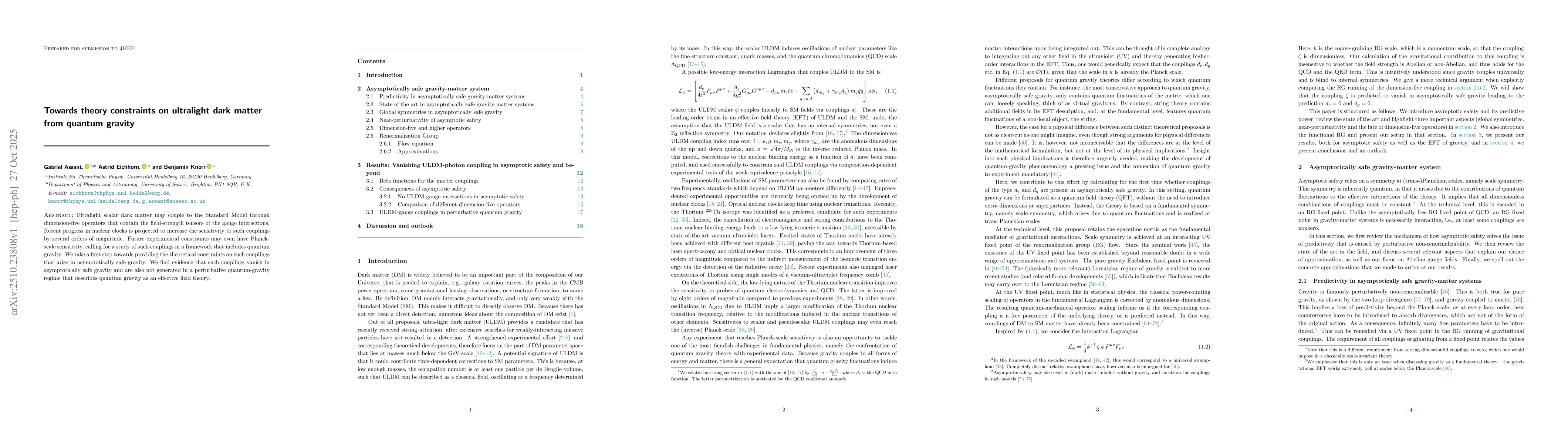 Thumbnail for Towards theory constraints on ultralight dark matter from quantum
  gravity