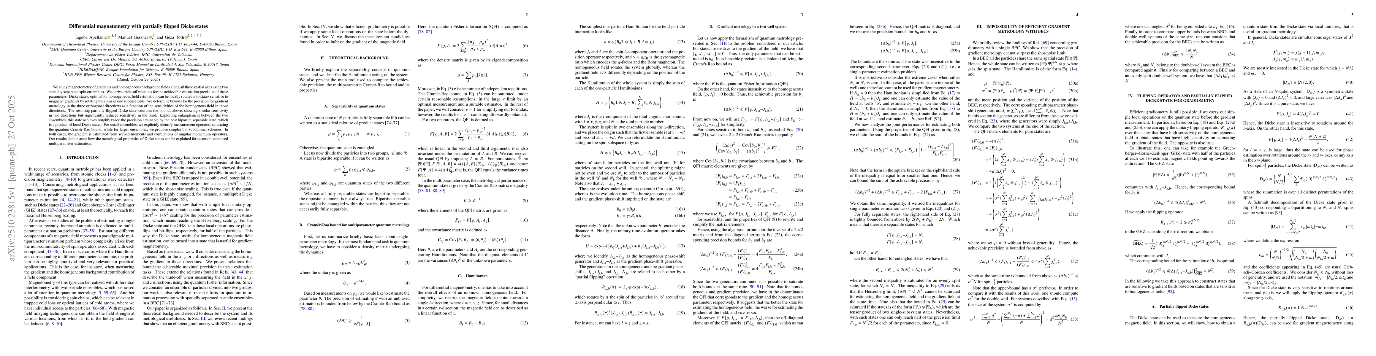 Thumbnail for Differential magnetometry with partially flipped Dicke states