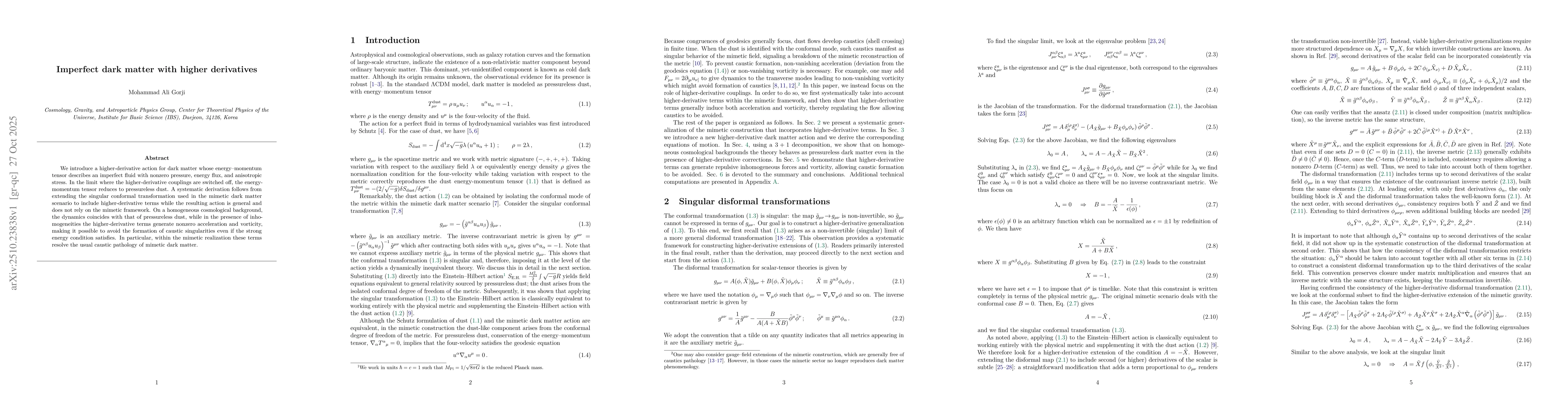 Thumbnail for Imperfect dark matter with higher derivatives