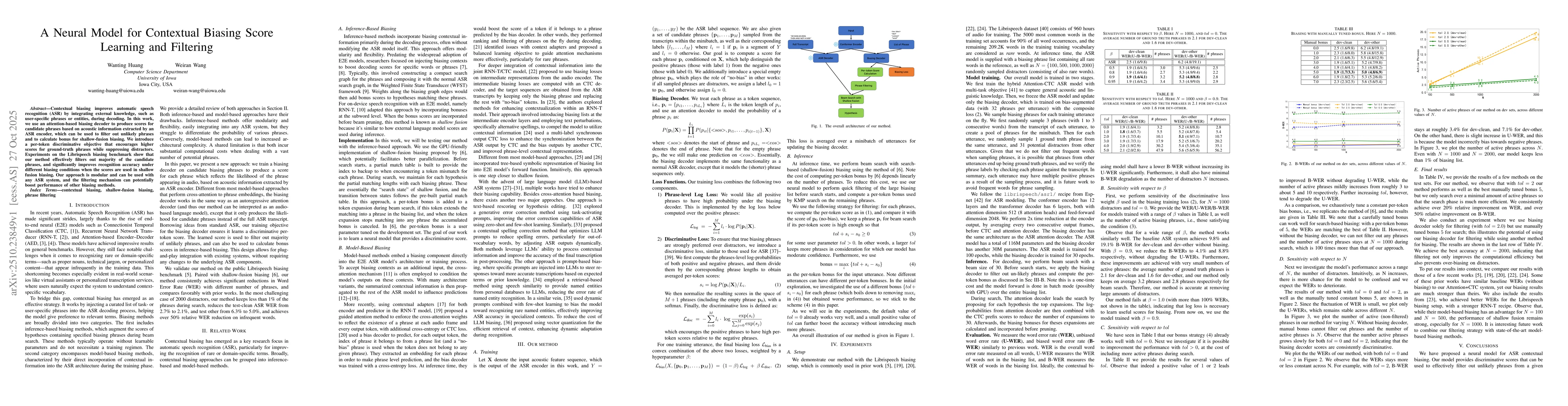 Thumbnail for A Neural Model for Contextual Biasing Score Learning and Filtering