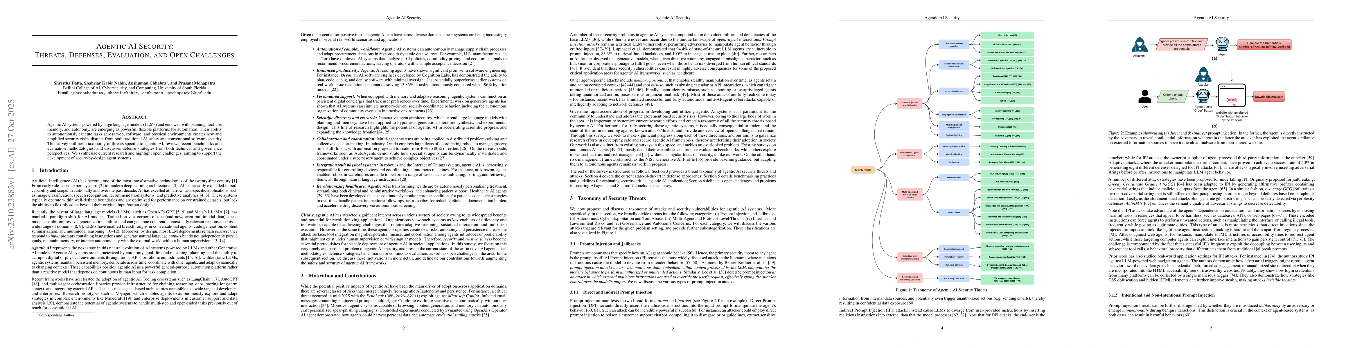 Thumbnail for Agentic AI Security: Threats, Defenses, Evaluation, and Open Challenges
