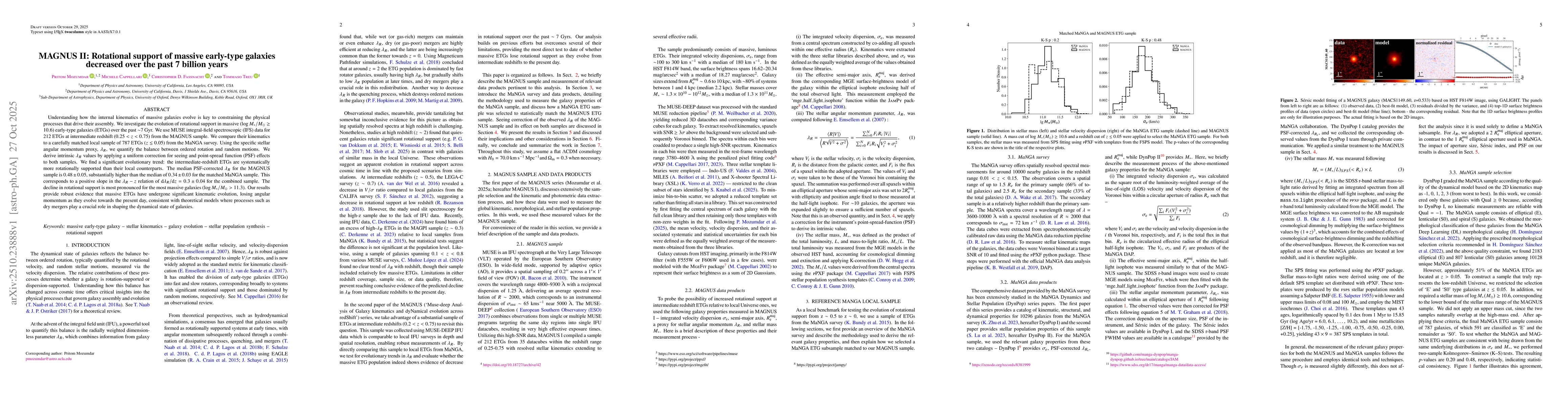 Thumbnail for MAGNUS II: Rotational support of massive early-type galaxies decreased
  over the past 7 billion years
