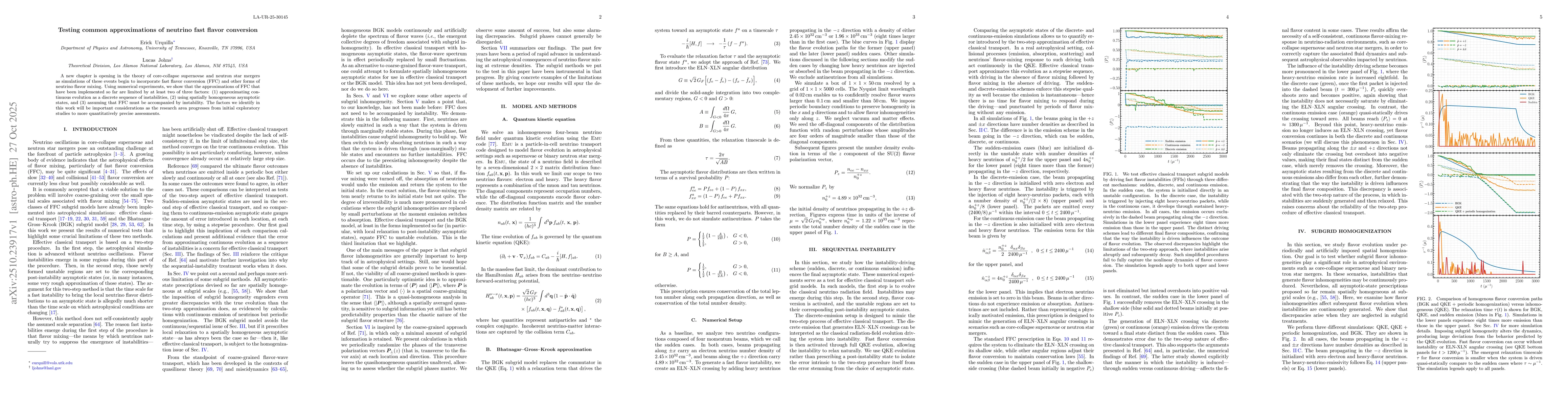 Thumbnail for Testing common approximations of neutrino fast flavor conversion