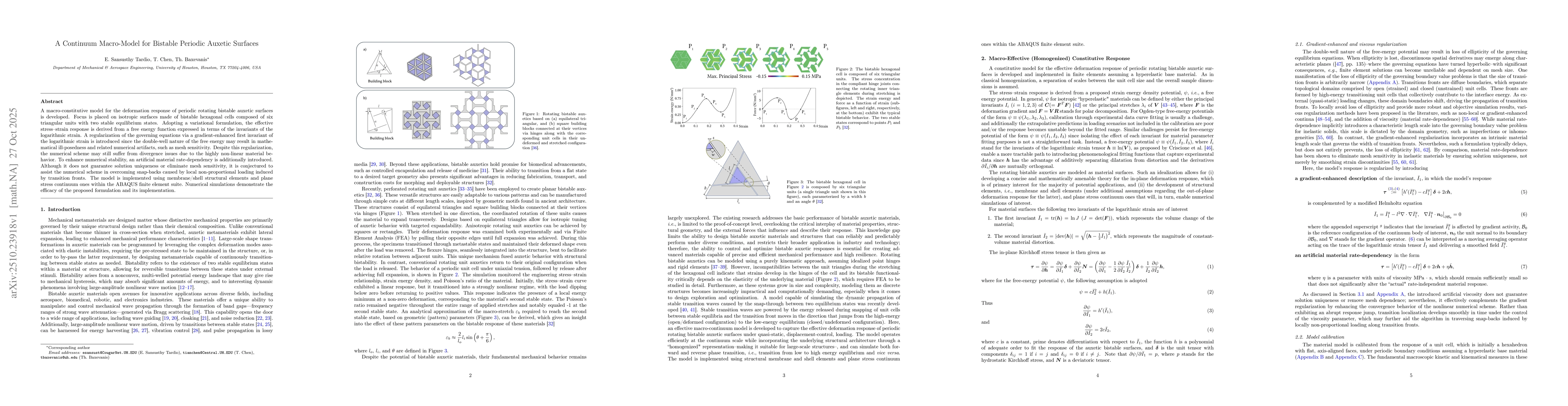 Thumbnail for A Continuum Macro-Model for Bistable Periodic Auxetic Surfaces